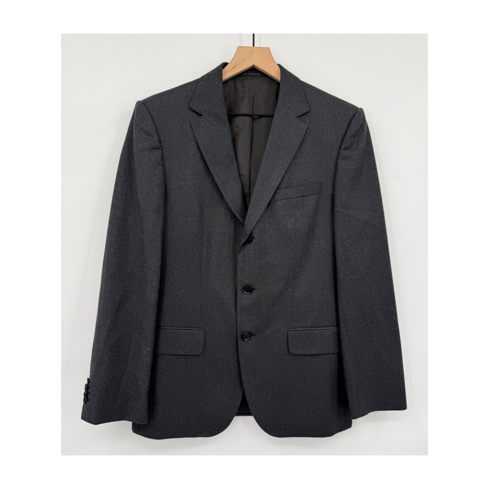 Hugo Boss Blazer Mens 38S Charcoal Gray Lanificio Tesse Super 100 Virgin Wool